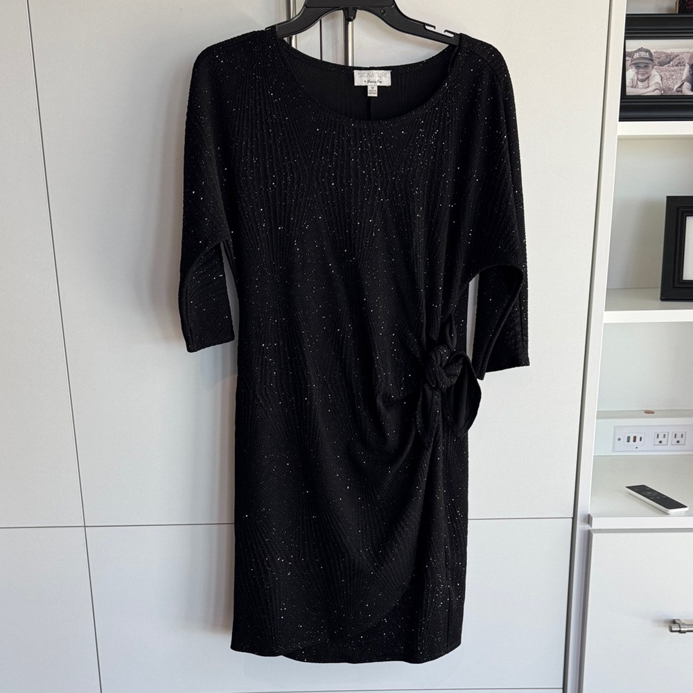 Signature by Robbie Bee Black Sparkle Dress